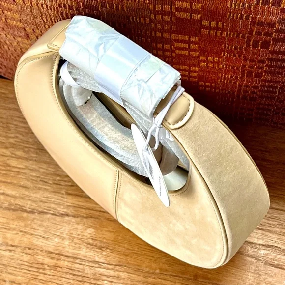 🌺🎉HP🎉🌺 NWT Staud Mini Moon Split Bag Oat - Picture 6 of 16